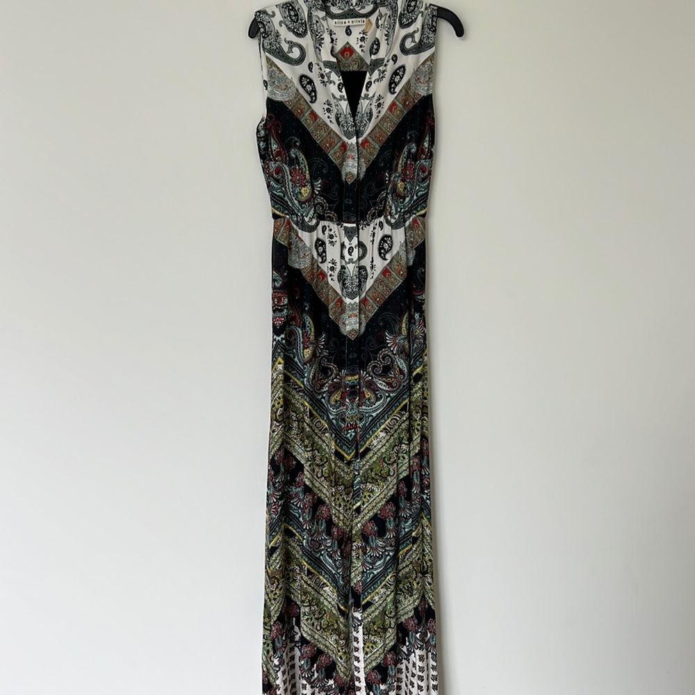 Alice and Olivia patterned dress. Gorgeous on!